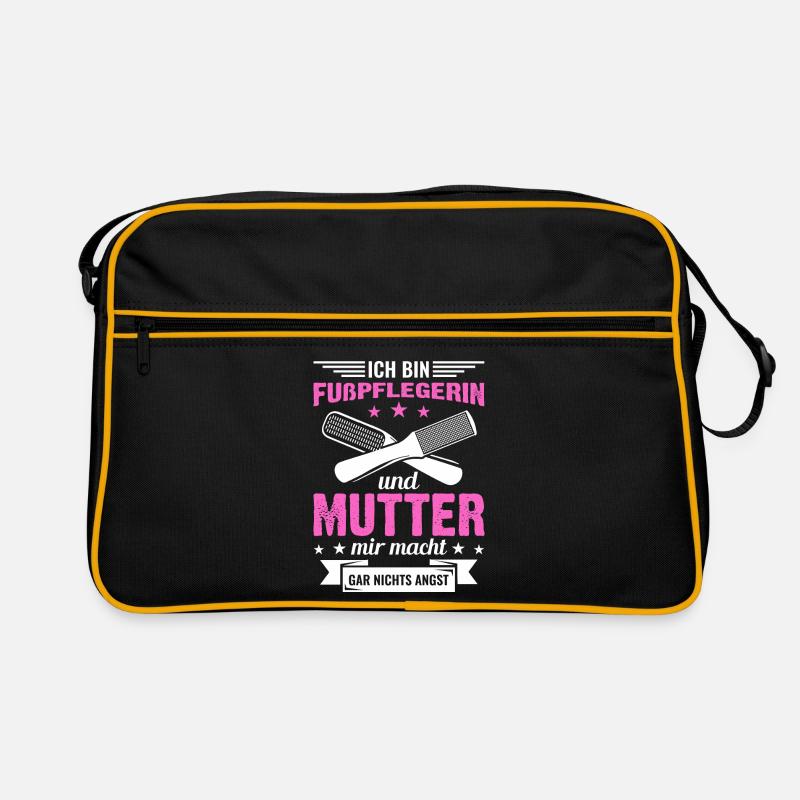 Fußpflegerin Podologin Mama Mutter Muttertag - Retro Tasche - Schwarz/Gold