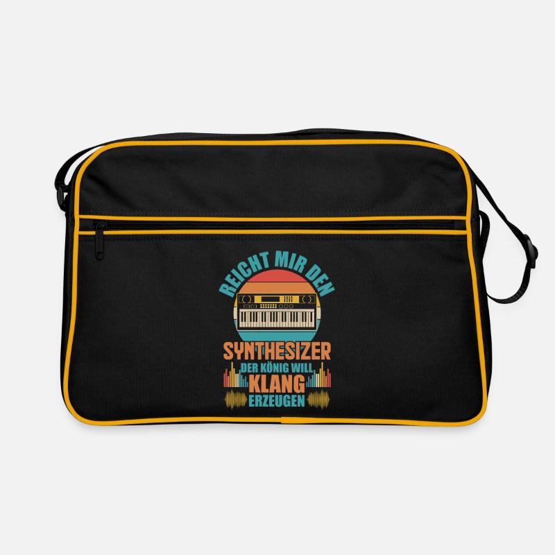 Retro Synthesizer Analog Keyboard - Retro Tasche - Schwarz/Gold