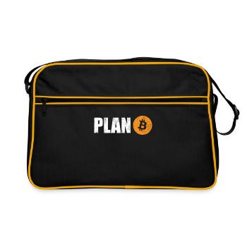 Plan Bitcoin - Retro Tasche - Schwarz/Gold - Vorne
