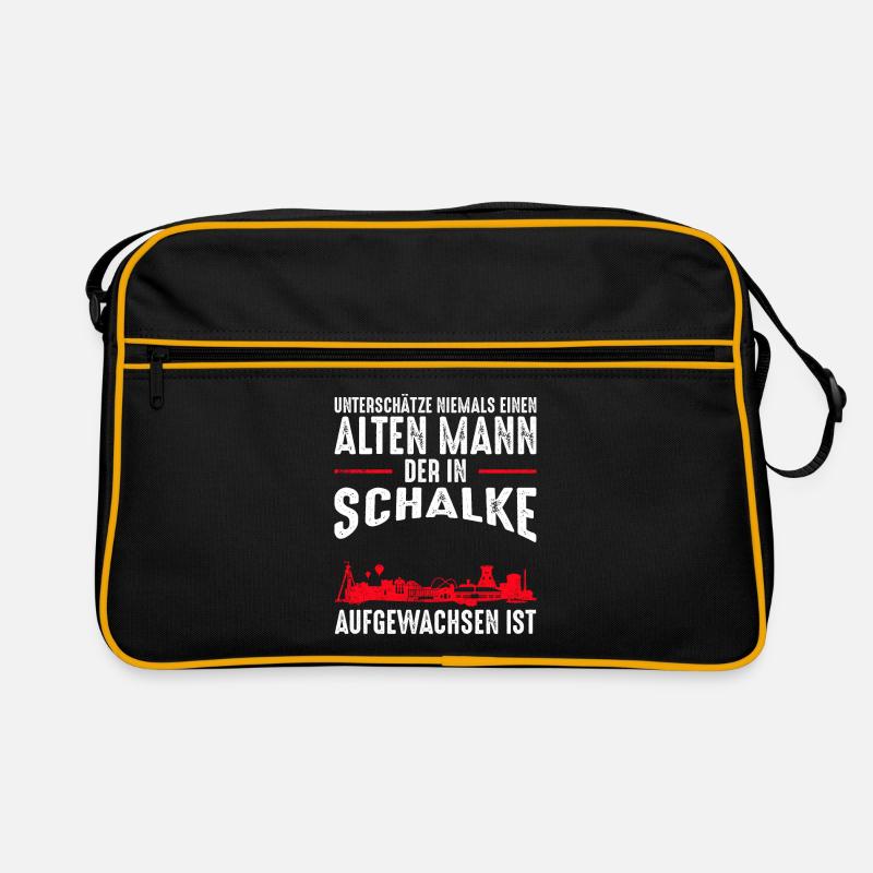 Gelsenkirchen Schalke Männer Spruch - Retro Tasche - Schwarz/Gold
