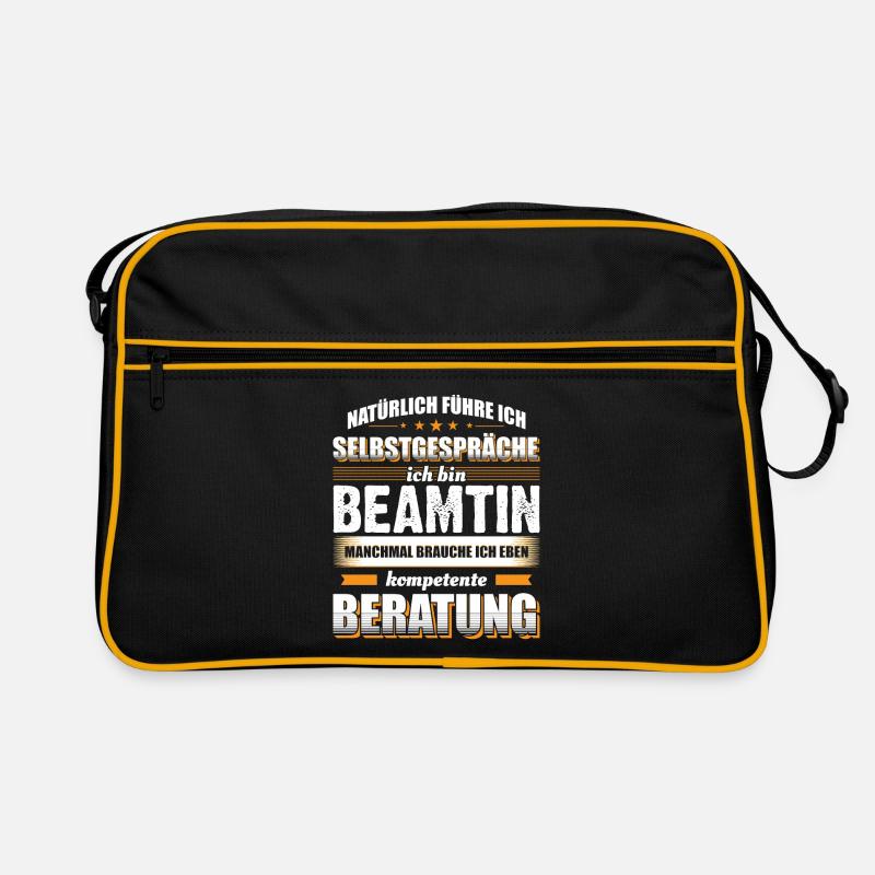 Beamtin Spruch - Retro Tasche - Schwarz/Gold