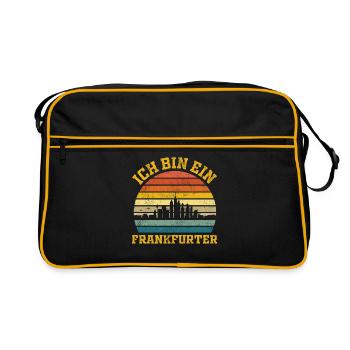 Frankfurt | Ich bin ein Frankfurter - Retro Tasche - Schwarz/Gold - Vorne