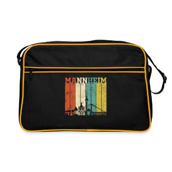 Retro Mannheim Skyline - Retro Tasche - Schwarz/Gold - Vorne