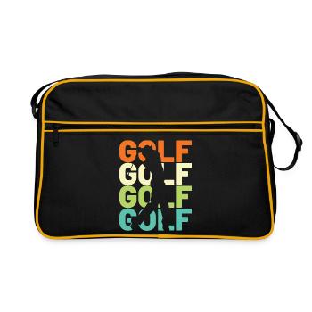Golf Golfer Retro - Retro Tasche - Schwarz/Gold - Vorne