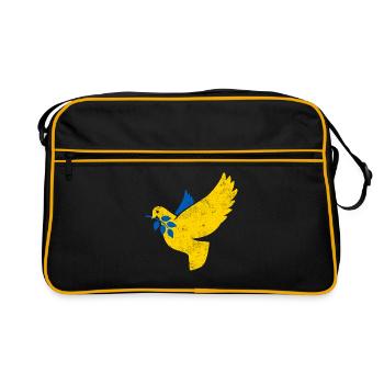 Ukraine Colombe de la Paix Drapeau de la Paix Drapeau - Sac Retro - noir/or - Devant