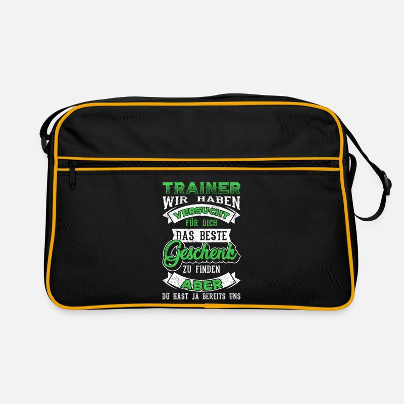 Fußballtrainer Trainer Spruch Geschenk - Retro Tasche - Schwarz/Gold