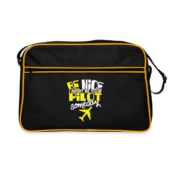 Funny Aviation Quote - Future Pilot Gift Idea - Retro Bag - black/gold - Front