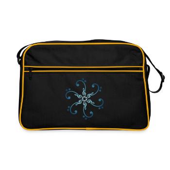 Musique, mandala, clef, clef basse, basse - Sac Retro - noir/or - Devant