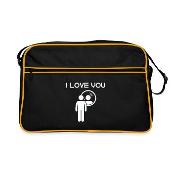 Ich liebe dich - I Love you - Retro Tasche - Schwarz/Gold - Vorne