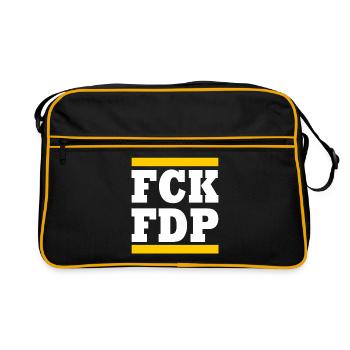 Fck fdp - Retro Tasche - Schwarz/Gold - Vorne