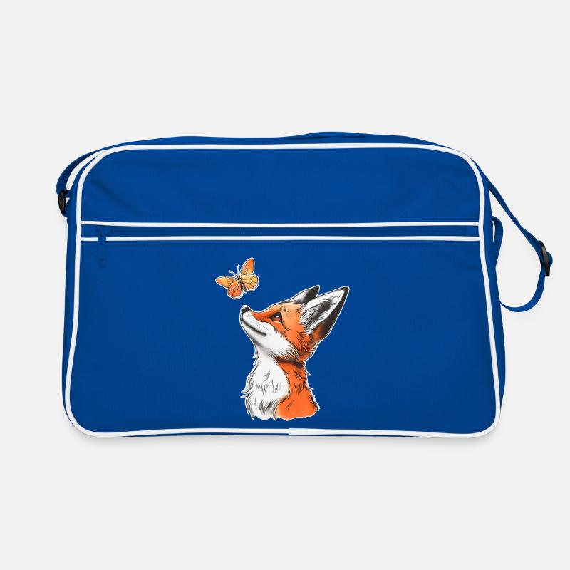 Fuchs mit Schmetterling Retro Tasche