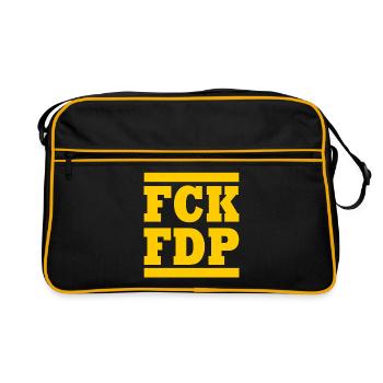 Fck fdp - Retro Tasche - Schwarz/Gold - Vorne