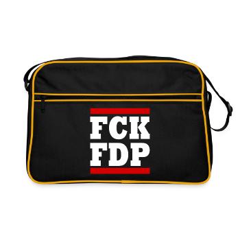Fck fdp - Retro Tasche - Schwarz/Gold - Vorne