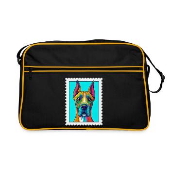 Colorful dog in pop art style - Retro Bag - black/gold - Front