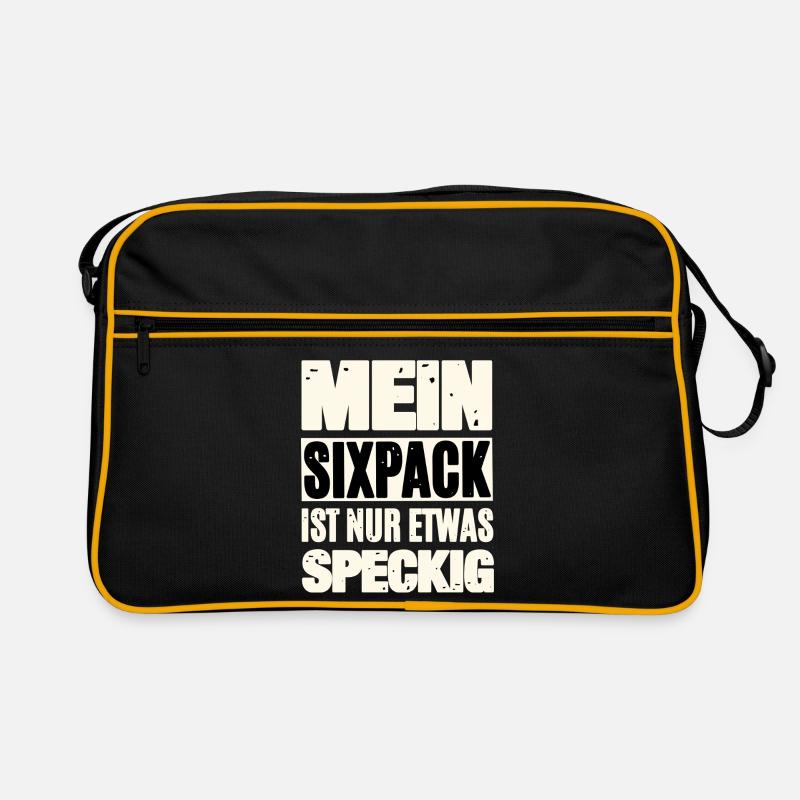Funny Six-Pack Saying Retro Bag