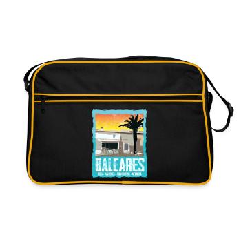 Balearic Islands Sunset Silhouette - Retro Bag - black/gold - Front