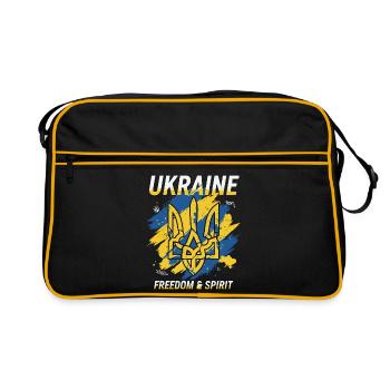 Ukraine Freedom Crest Art - Retro Bag - black/gold - Front