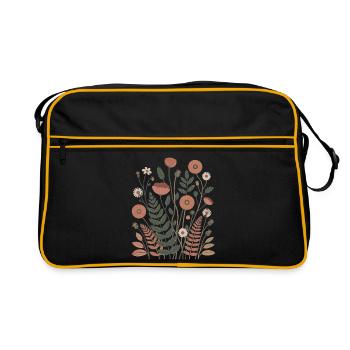 Fleurs bohèmes – Harmonie épanouie - Sac Retro - noir/or - Devant