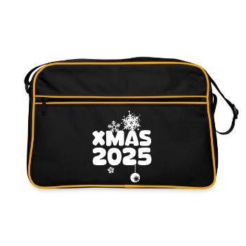 XMAS 2025 with snowflake design - Retro Bag - black/gold - Front