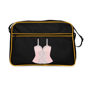Lace Pink Corset Bodice - Retro Bag - black/gold - Front