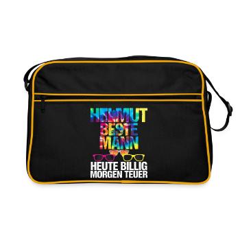 Malle Helmut best man today cheap tomorrow expensive - Retro Bag - black/gold - Front