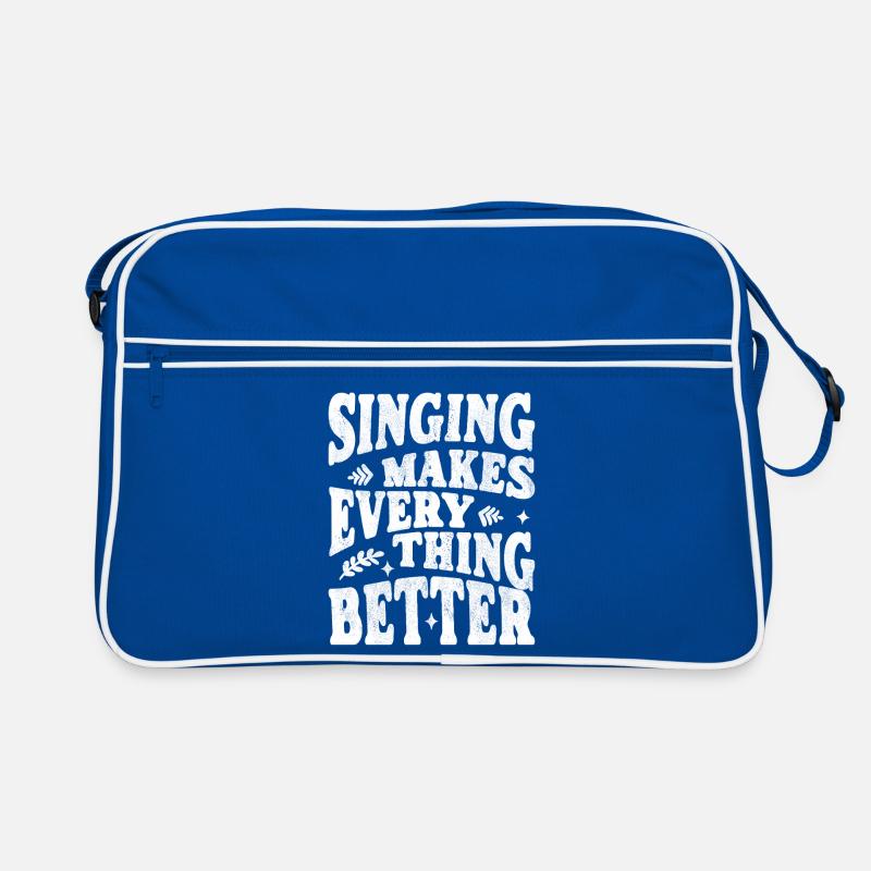 Singing makes everything better white Retro Bag