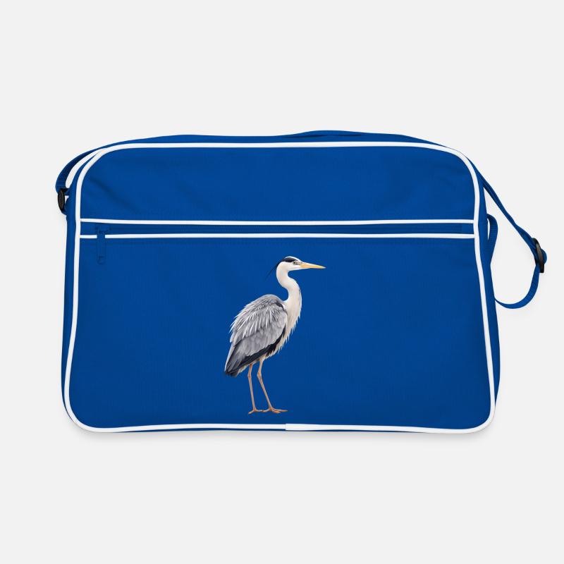 Realistic Grey Heron Retro Bag