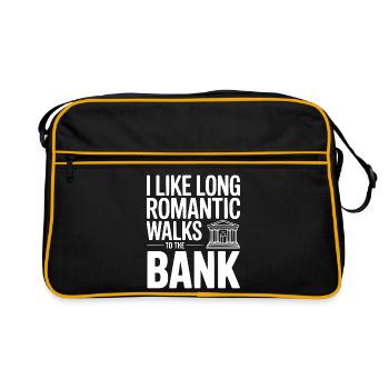 I Like Long Romantic Walks To The Bank - Retro Bag - black/gold - Front