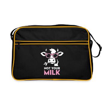 Not Your Milk – Coole Kuh mit Sonnenbrille  - Retro Tasche - Schwarz/Gold - Vorne