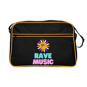 Sunshine Rave Music Neon Design - Retro Bag - black/gold - Front