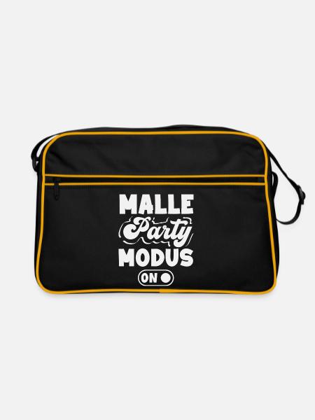 Malle Party Mallorca Schlager Crew Geschenk - Retro Tasche - Schwarz/Gold