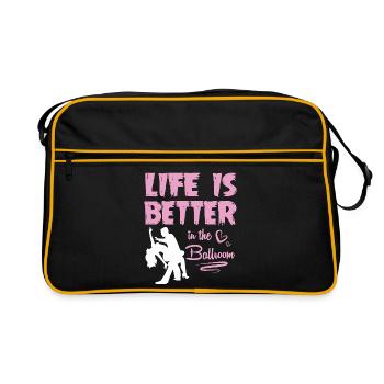 Walzer Paartanz - Retro Tasche - Schwarz/Gold - Vorne
