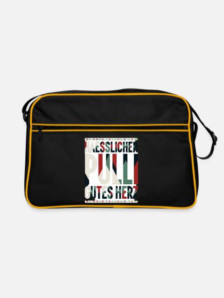 Hässlicher Pulli, gutes Herz - Retro Tasche - Schwarz/Gold