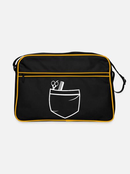 Friseur pockets - Retro Tasche - Schwarz/Gold
