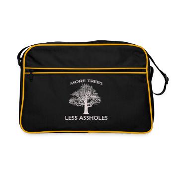 More trees, less assholes Essential - Retro Bag - black/gold - Front
