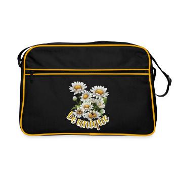 Être Unique, Fleur Des Prés, Abeilles - Sac Retro - noir/or - Devant
