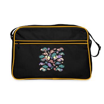 Nuages japonais de vent - Sac Retro - noir/or - Devant