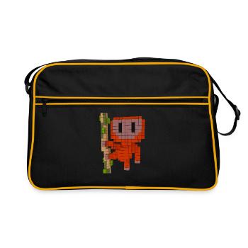 Orang Utan - Retro Tasche - Schwarz/Gold - Vorne