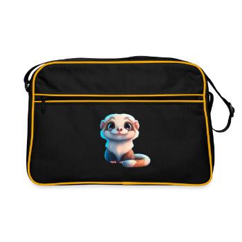 mignon bébé furet - Sac Retro - noir/or - Devant