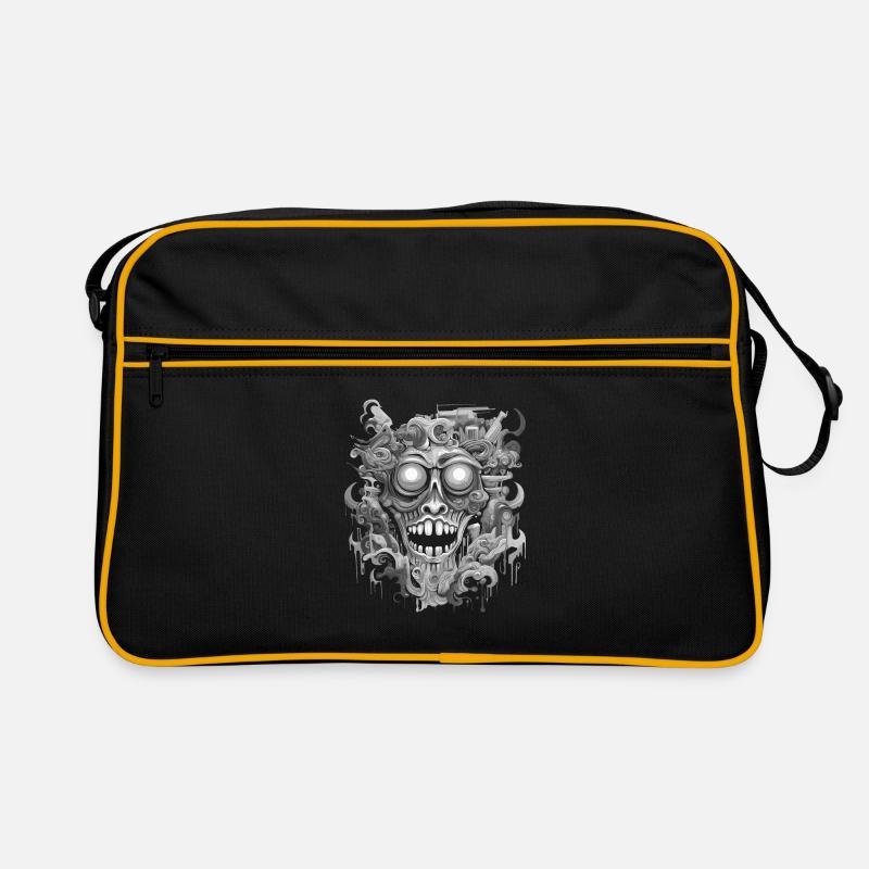 Gothic aesthetic psychedelic nightmare head Retro Bag