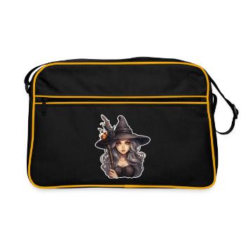 Halloween Hexe - Retro Tasche - Schwarz/Gold - Vorne