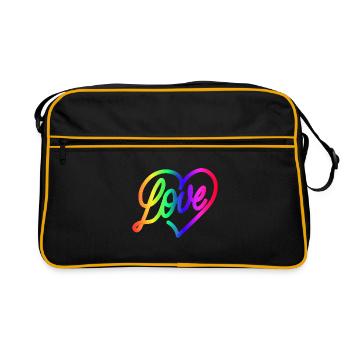 Amour AMOUR amour Coeur Arc-en-ciel - Sac Retro - noir/or - Devant