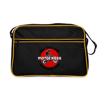 der arzt sagt mx - Retro Tasche - Schwarz/Gold - Vorne