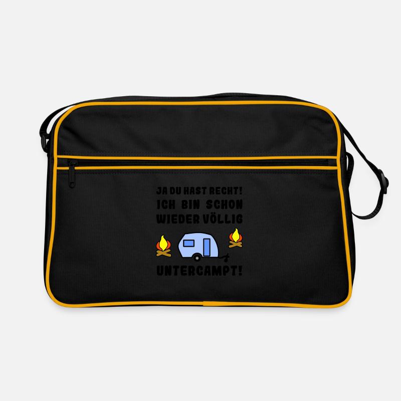 völlig untercampt wohnwagen - Retro Tasche - Schwarz/Gold