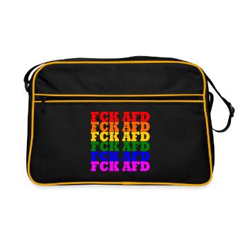 Fck afd - Retro Tasche - Schwarz/Gold - Vorne