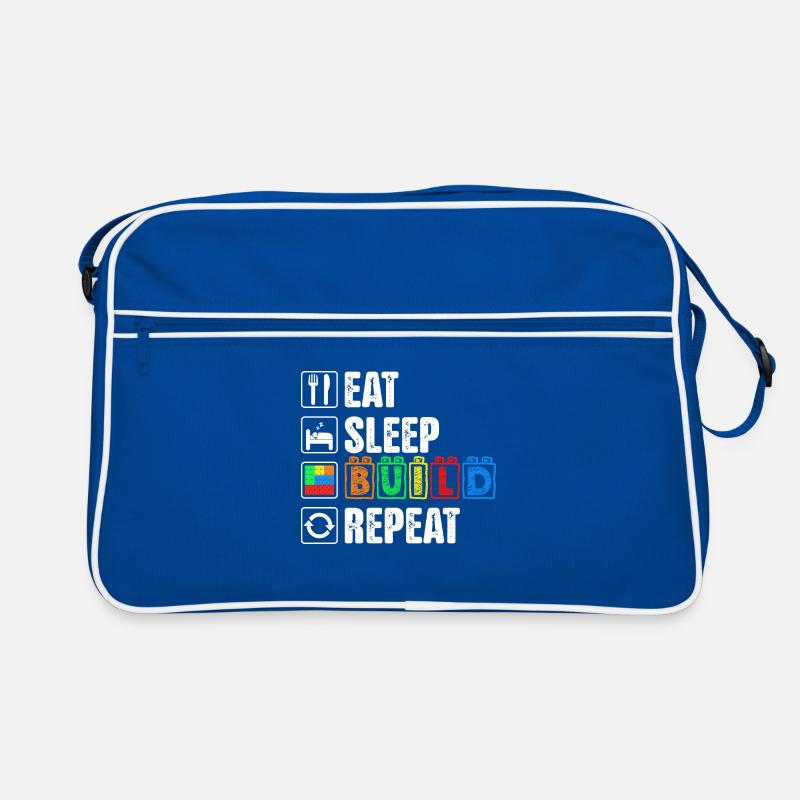 Sleep Eat Build Repeat Dad Master Builder Blocks Retro Bag