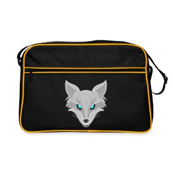 Renard argenté - Design élégant d’amoureux des animaux - Sac Retro - noir/or - Devant