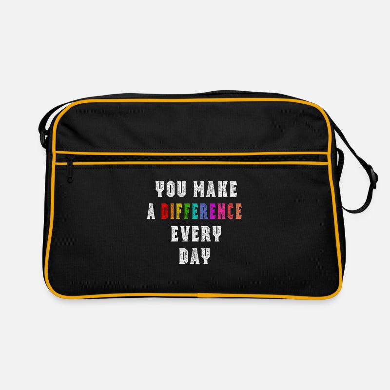 Du machst jeden Tag einen Unterschied Retro Tasche