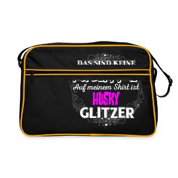 HUSKY - Glitzer - Retro Tasche - Schwarz/Gold - Vorne