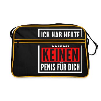 Männer - Kein Penis - Retro Tasche - Schwarz/Gold - Vorne